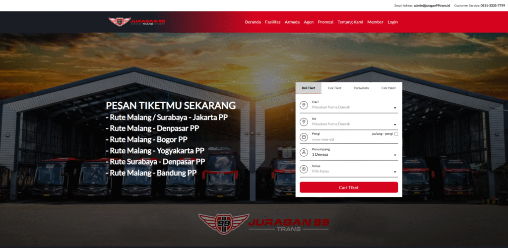 Juragan99 Online Bus Ticketing Web Apps