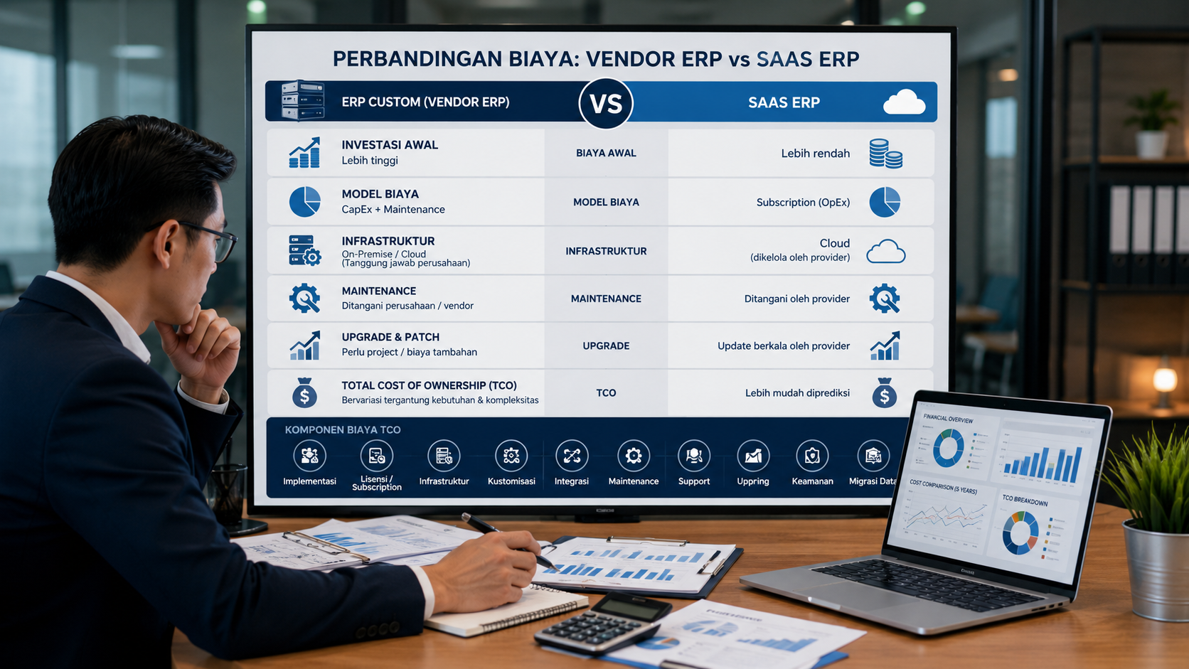 Perbandingan Biaya Vendor ERP vs SaaS