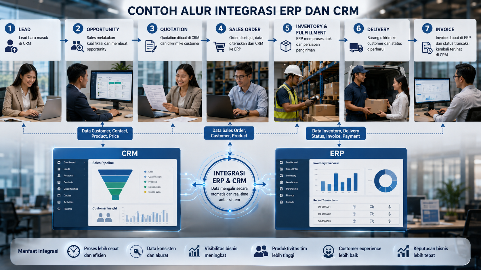Contoh Alur Integrasi ERP dan CRM